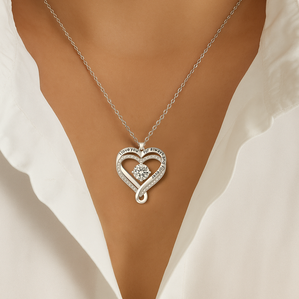 Engraved Heart Necklace for Wife with Premium Gift Box
