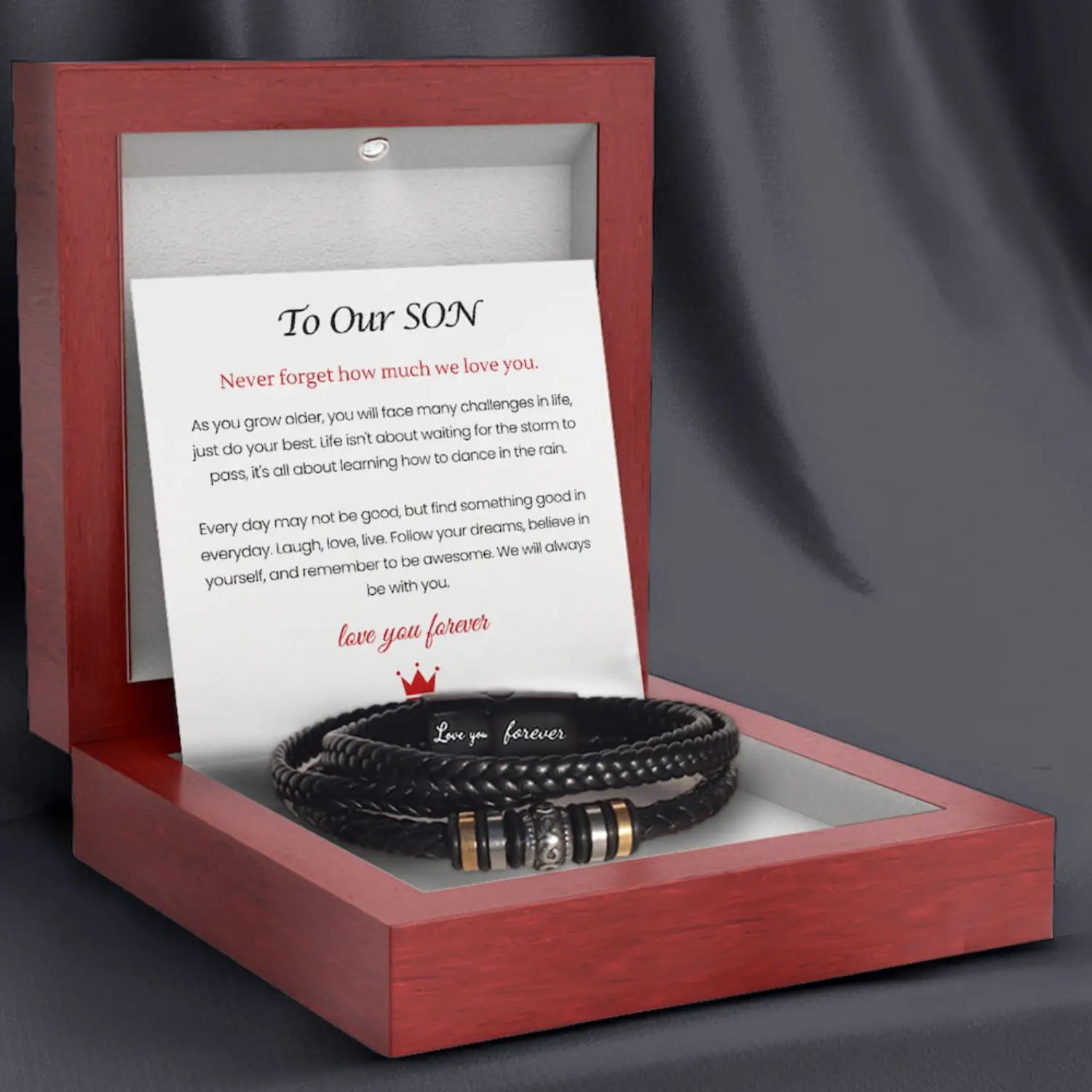 To My Son - "Love You Forever" Bracelet Set