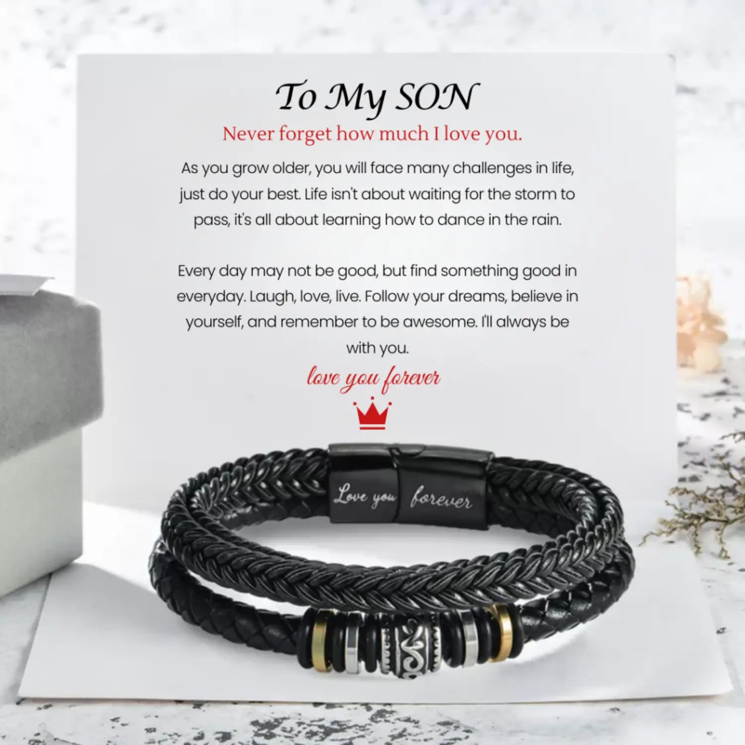To My Son - "Love You Forever" Bracelet Set