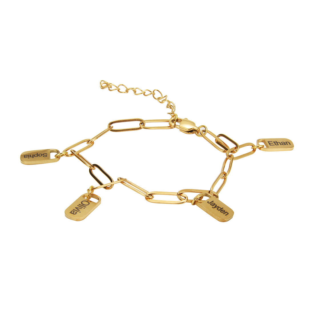 Family Links Chain Engraved Bracelet Set
