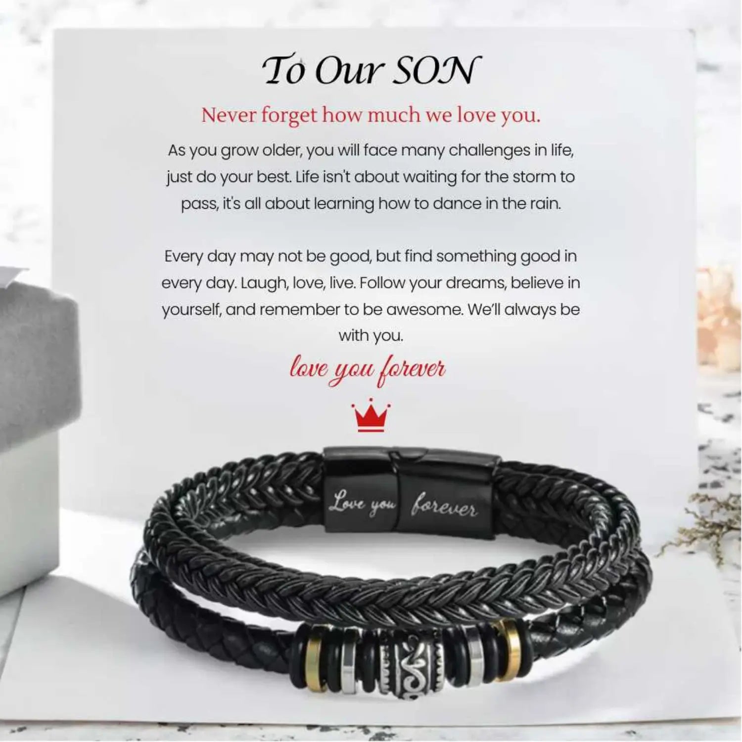 To My Son - "Love You Forever" Bracelet Set