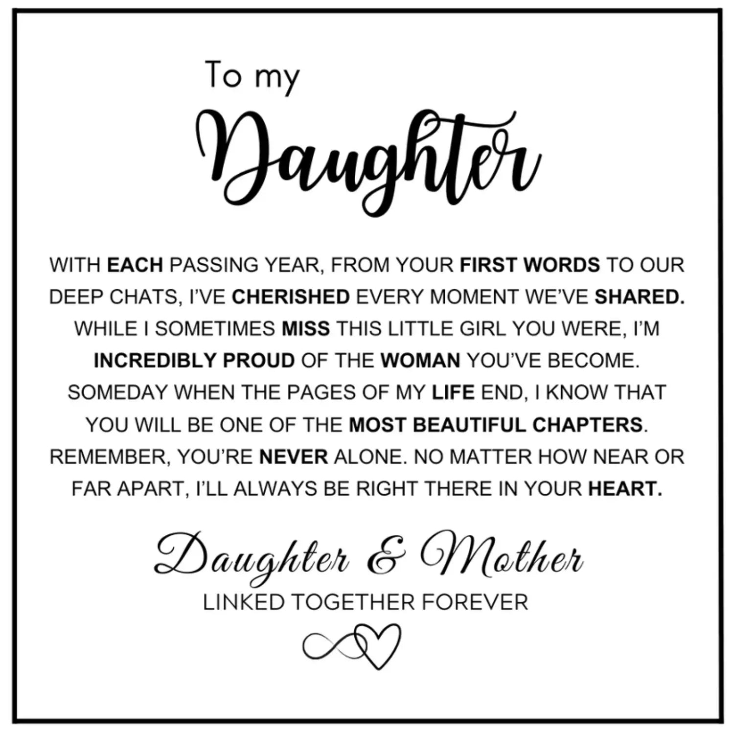 "To My Daughter" Forever Connected Bracelet
