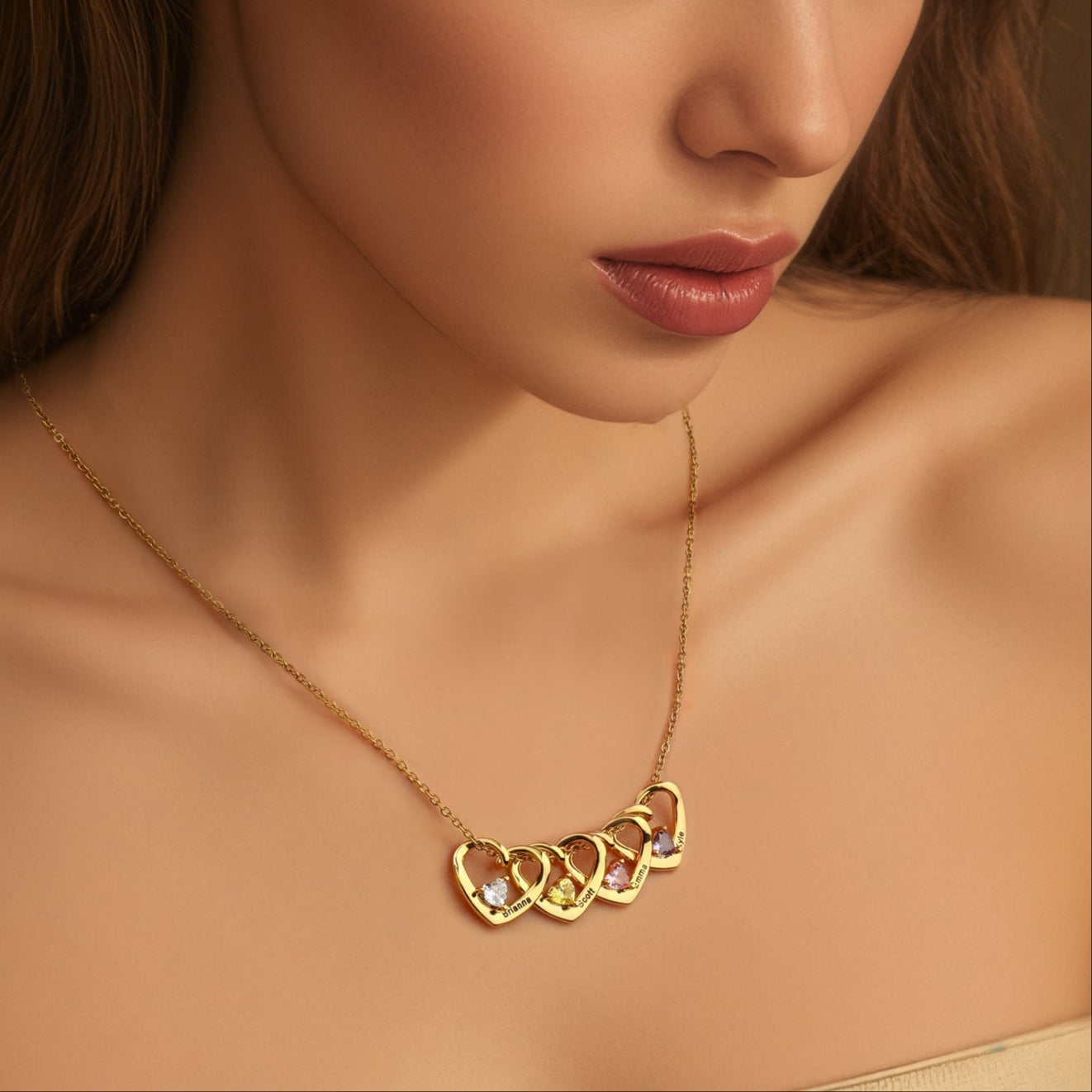 "Heart of the Family" - Personalized Birthstone Necklace