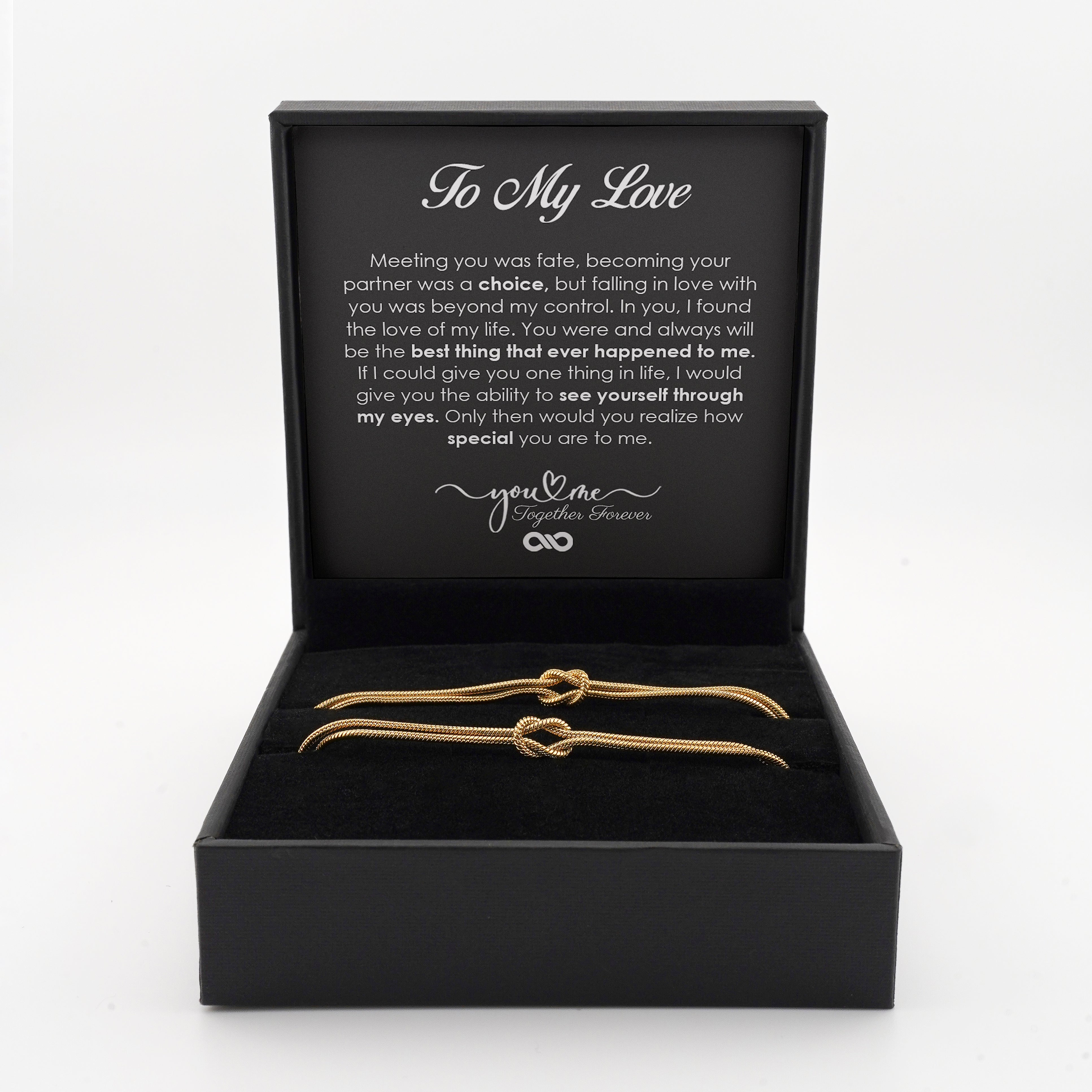 "Always Connected" His & Hers Knot Bracelets
