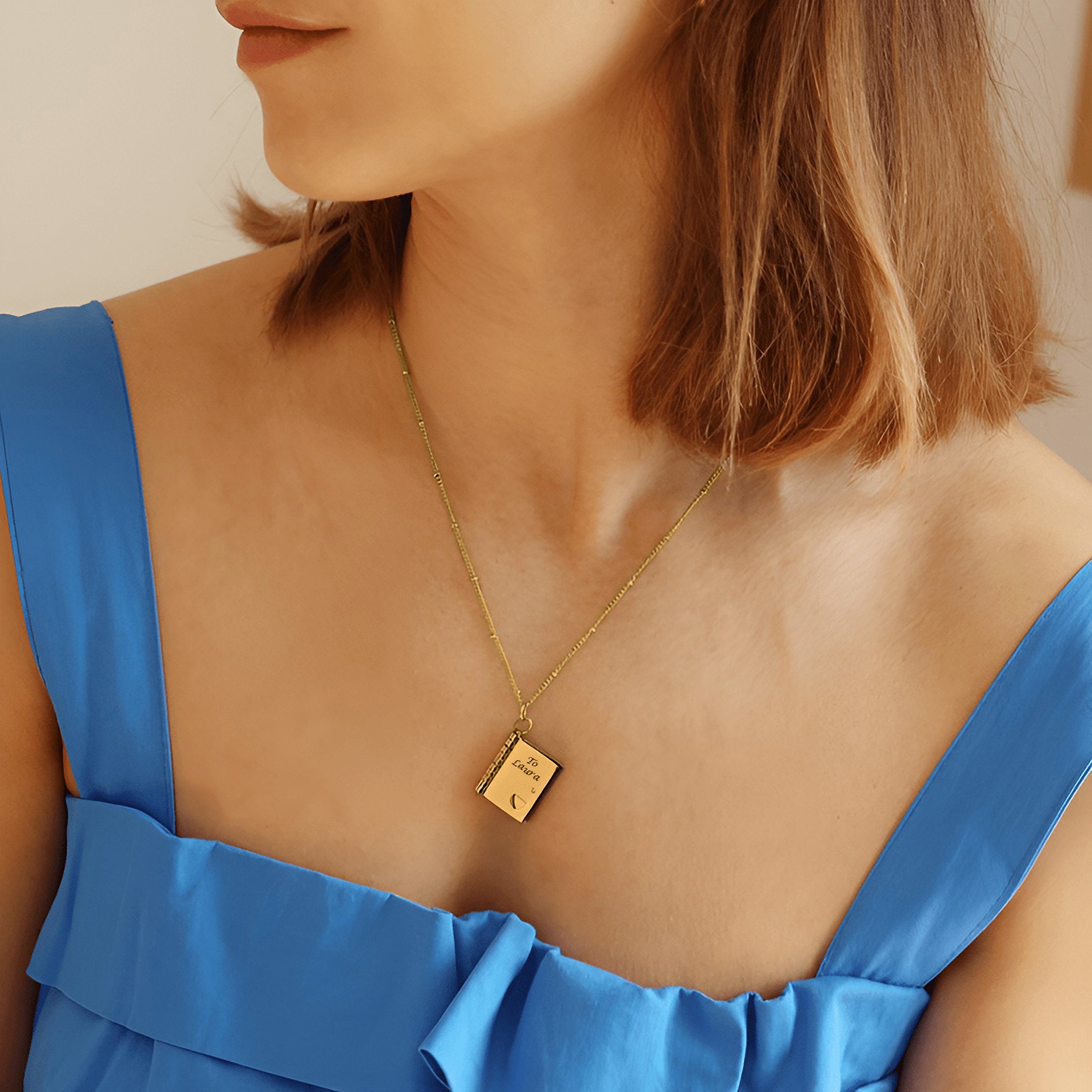 "Forever Chapters" Engraved Necklace with Forever Rose Gift Box