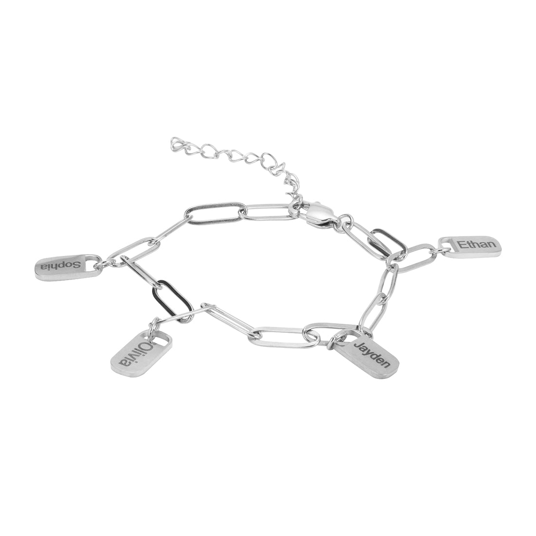 Family Links Chain Engraved Bracelet Set