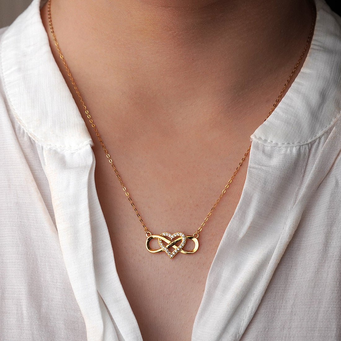 "Forever Love" - Personalized Infinity Heart Necklace with LED Gift Box