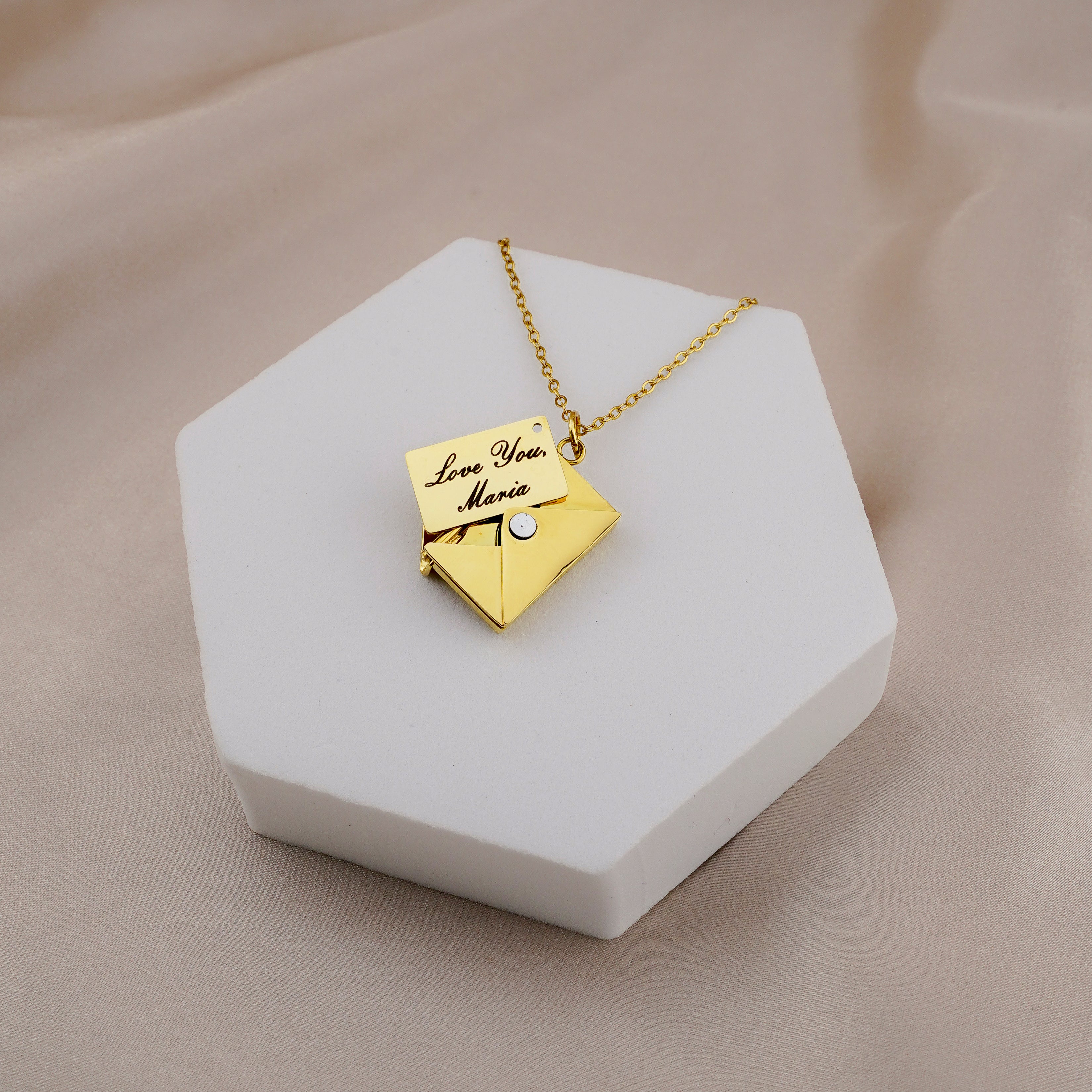 "Secret Love Note" Engraved Necklace in Luxury LED Box