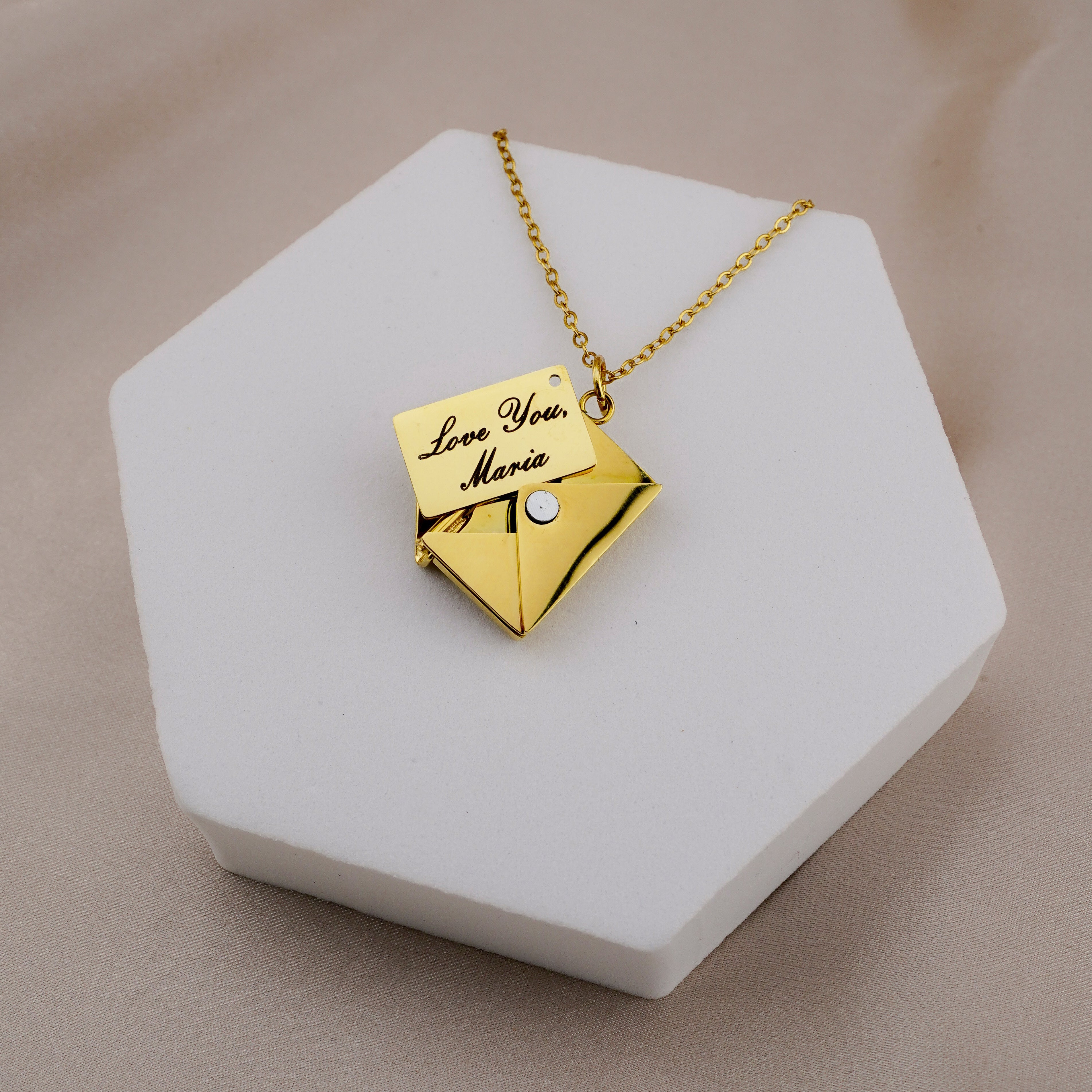 "Secret Love Note" Engraved Necklace in Luxury LED Box
