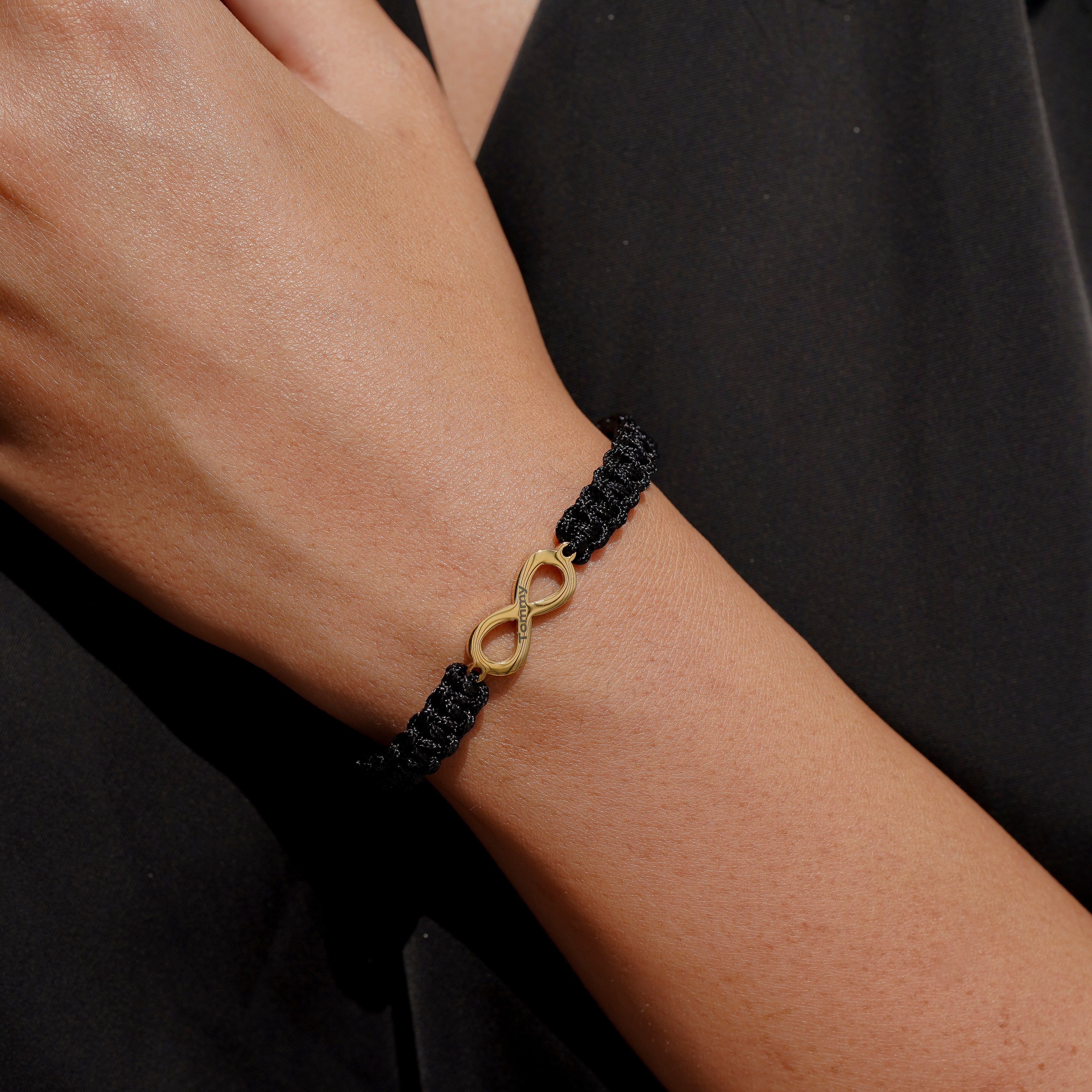 "Forever Tied" His & Hers Personalized Infinity Bracelet Set