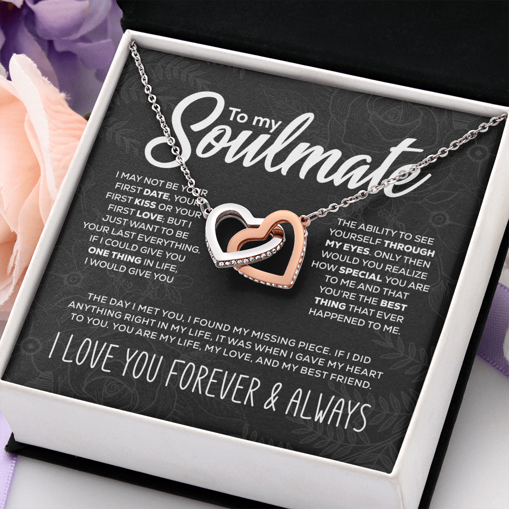 To My Soulmate - Interlocking Hearts Necklace