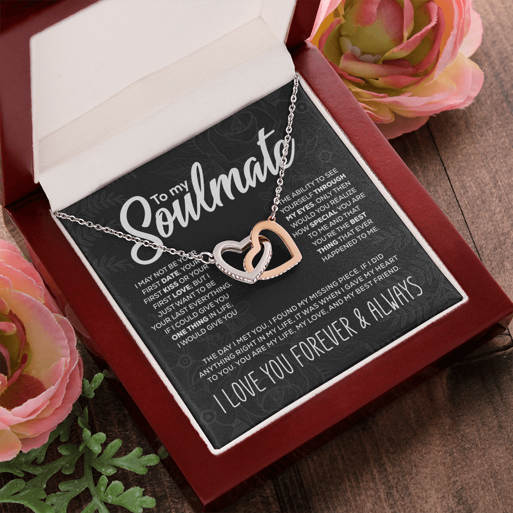 To My Soulmate - Interlocking Hearts Necklace