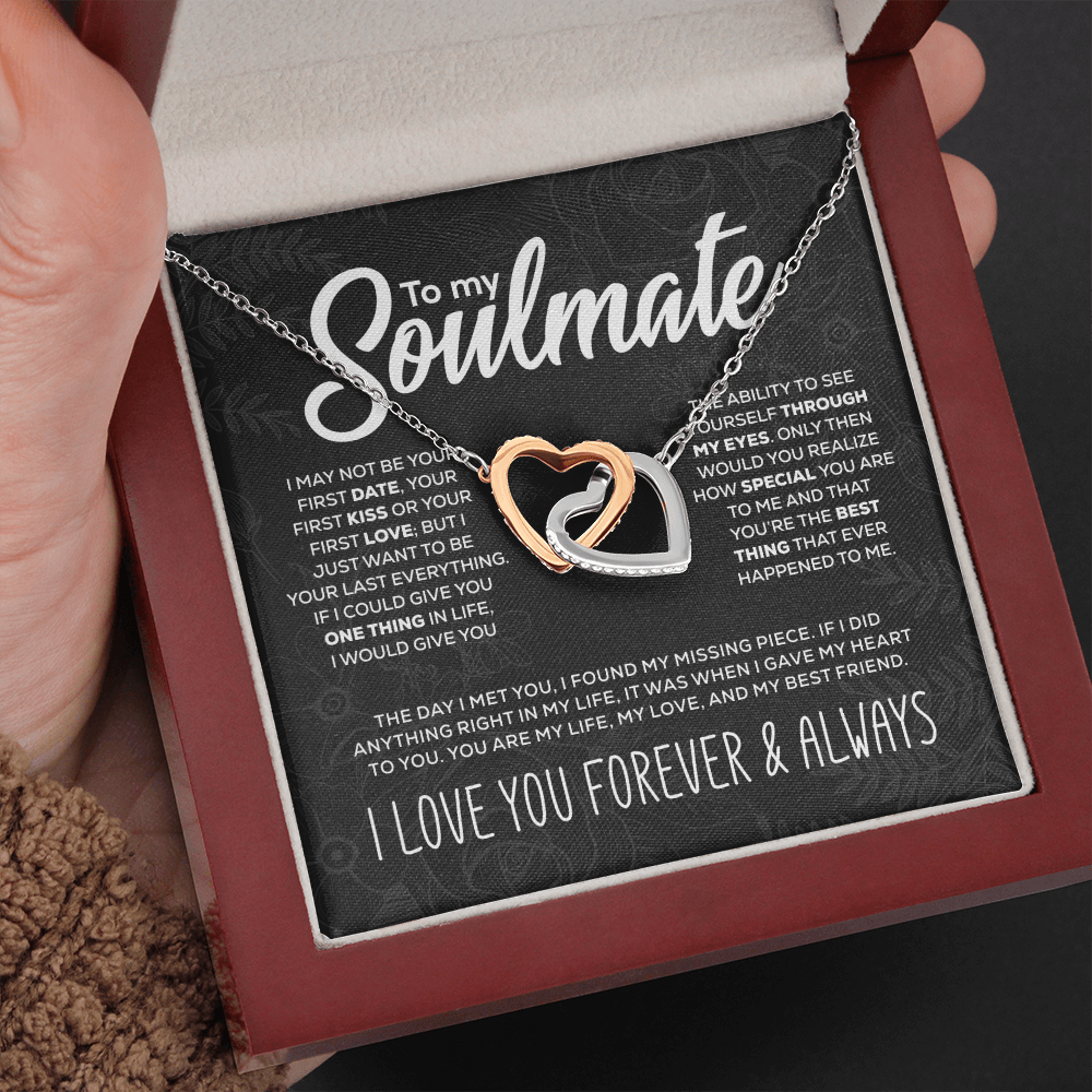 To My Soulmate - Interlocking Hearts Necklace